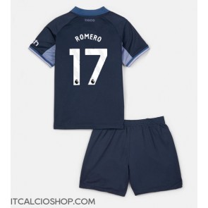 Tottenham Hotspur Cristian Romero #17 Seconda Maglia Bambino 2023-24 Manica Corta (+ Pantaloni corti)